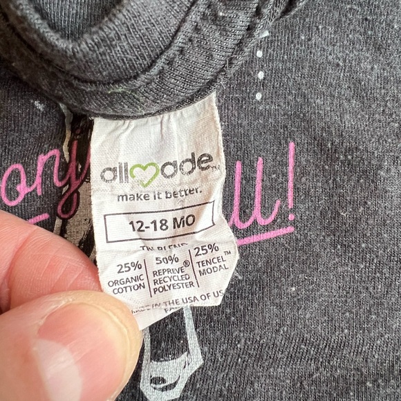 Dolly Parton My French Kids Tshirt 12-18M Bonjour Y’all Black Baby Toddler - Picture 2 of 3